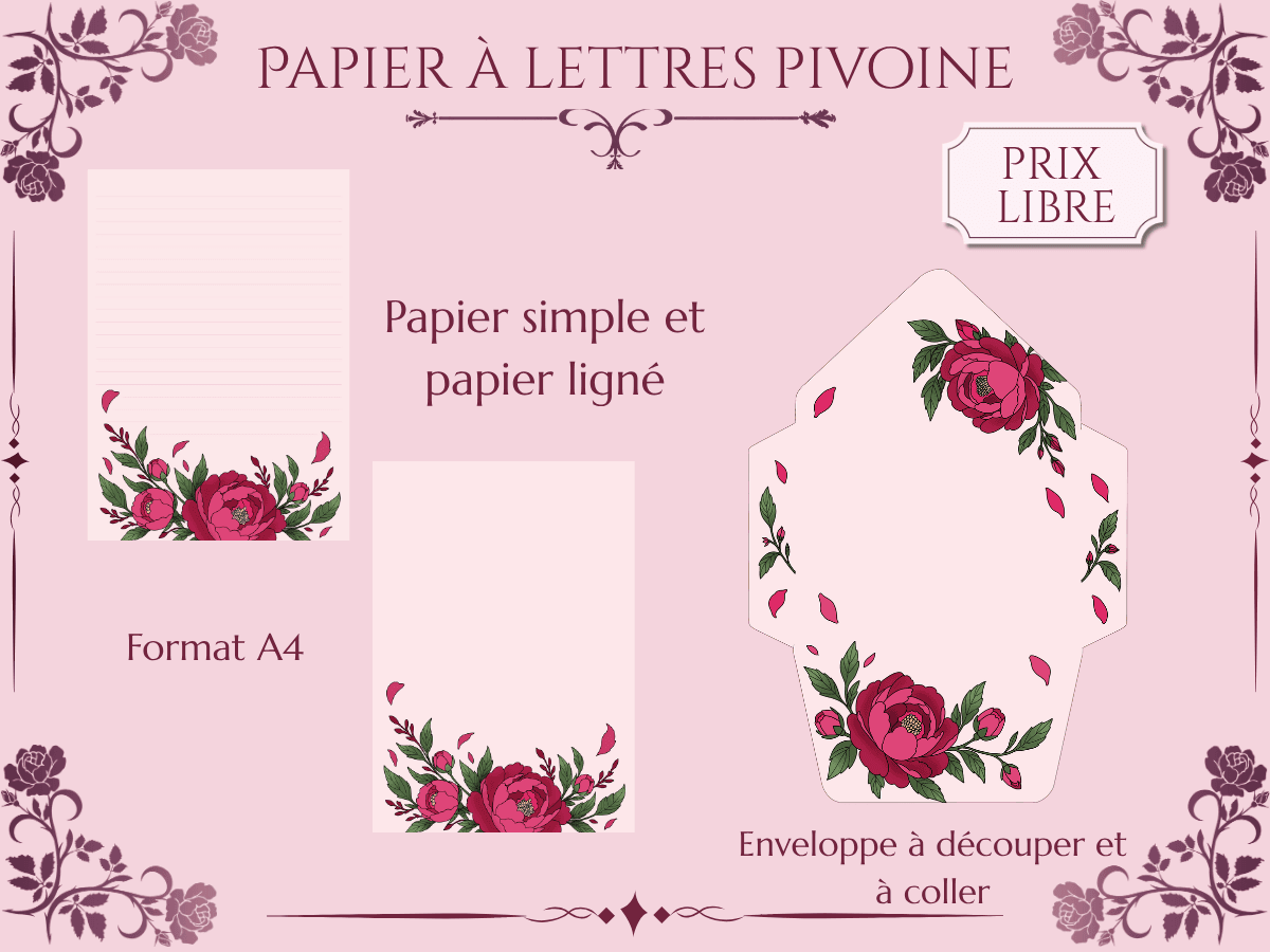 Papier à lettre Pivoine